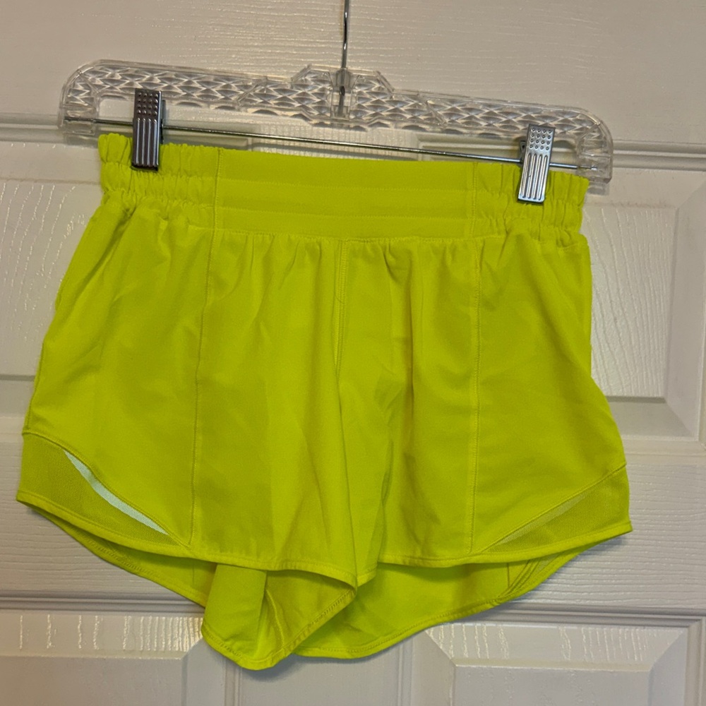 Women's Lululemon Hotty Hot Neon Yellow Shorts